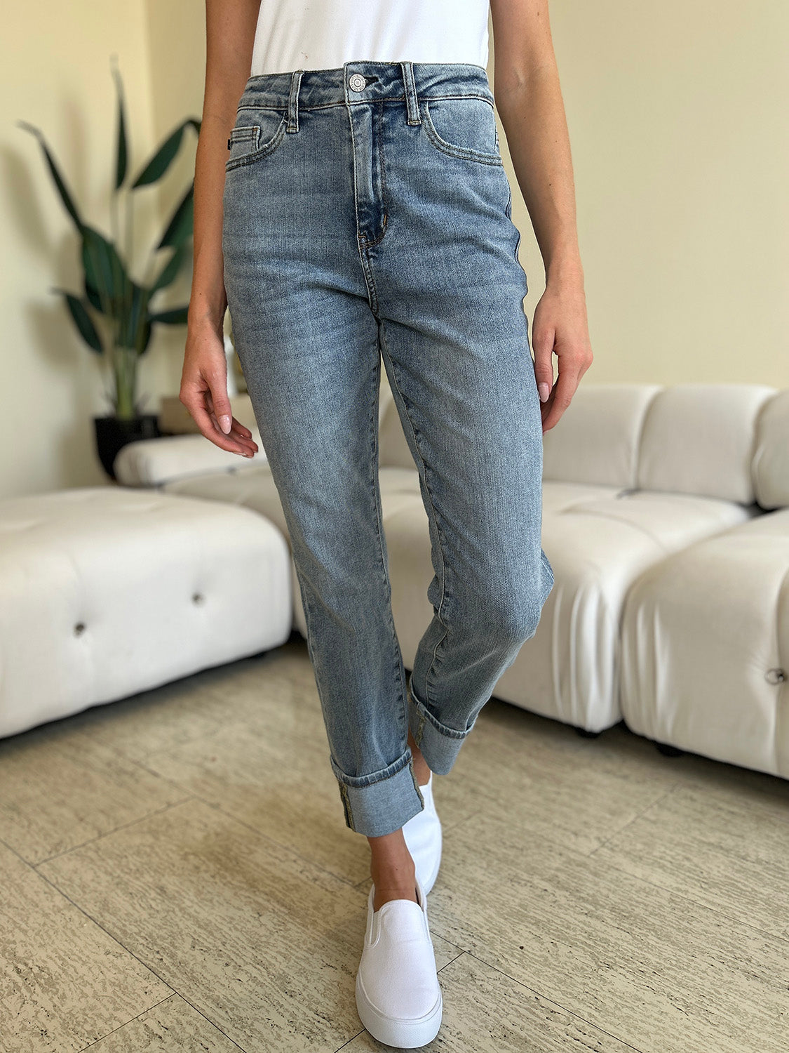 🖤Judy Blue High Waist Cuff Hem Skinny Jeans