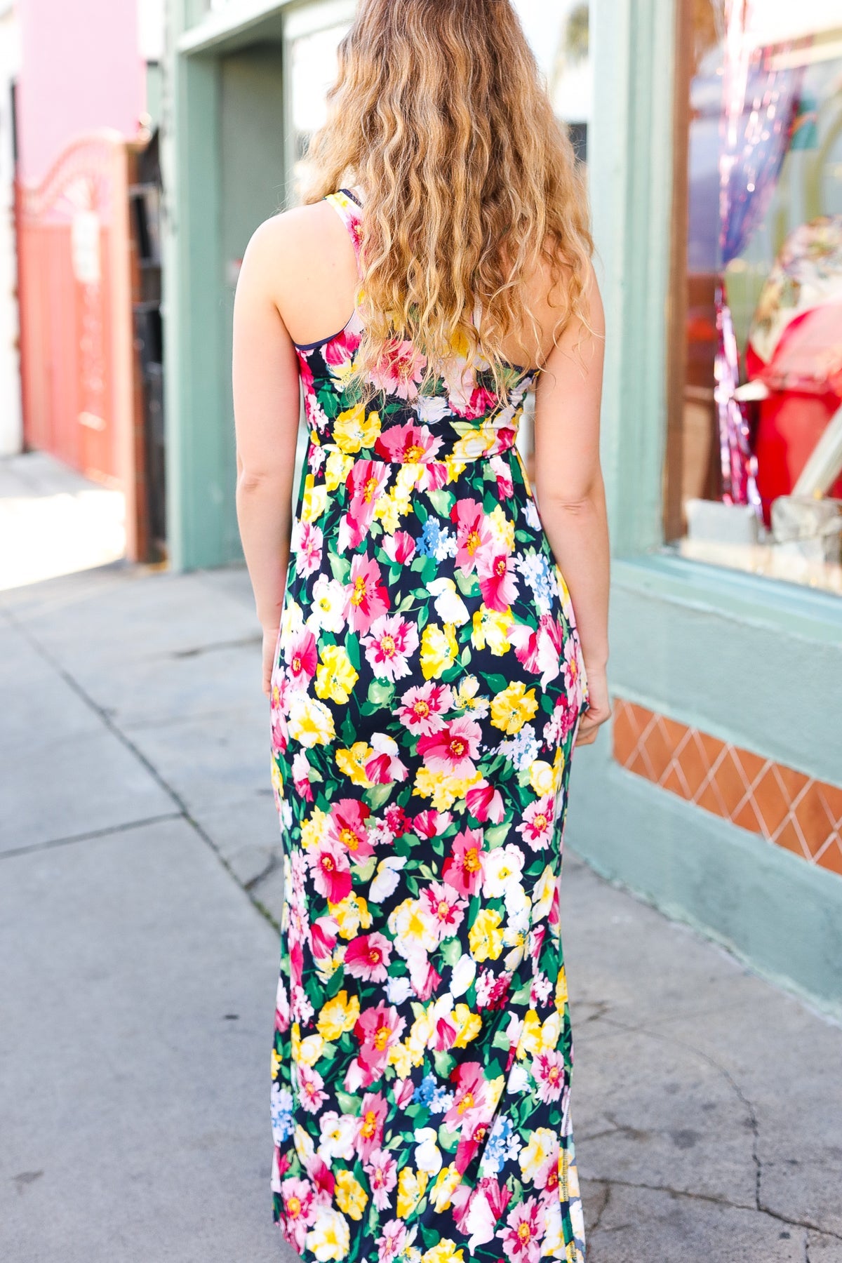 Easy Living Navy Floral Sleeveless Maxi Dress