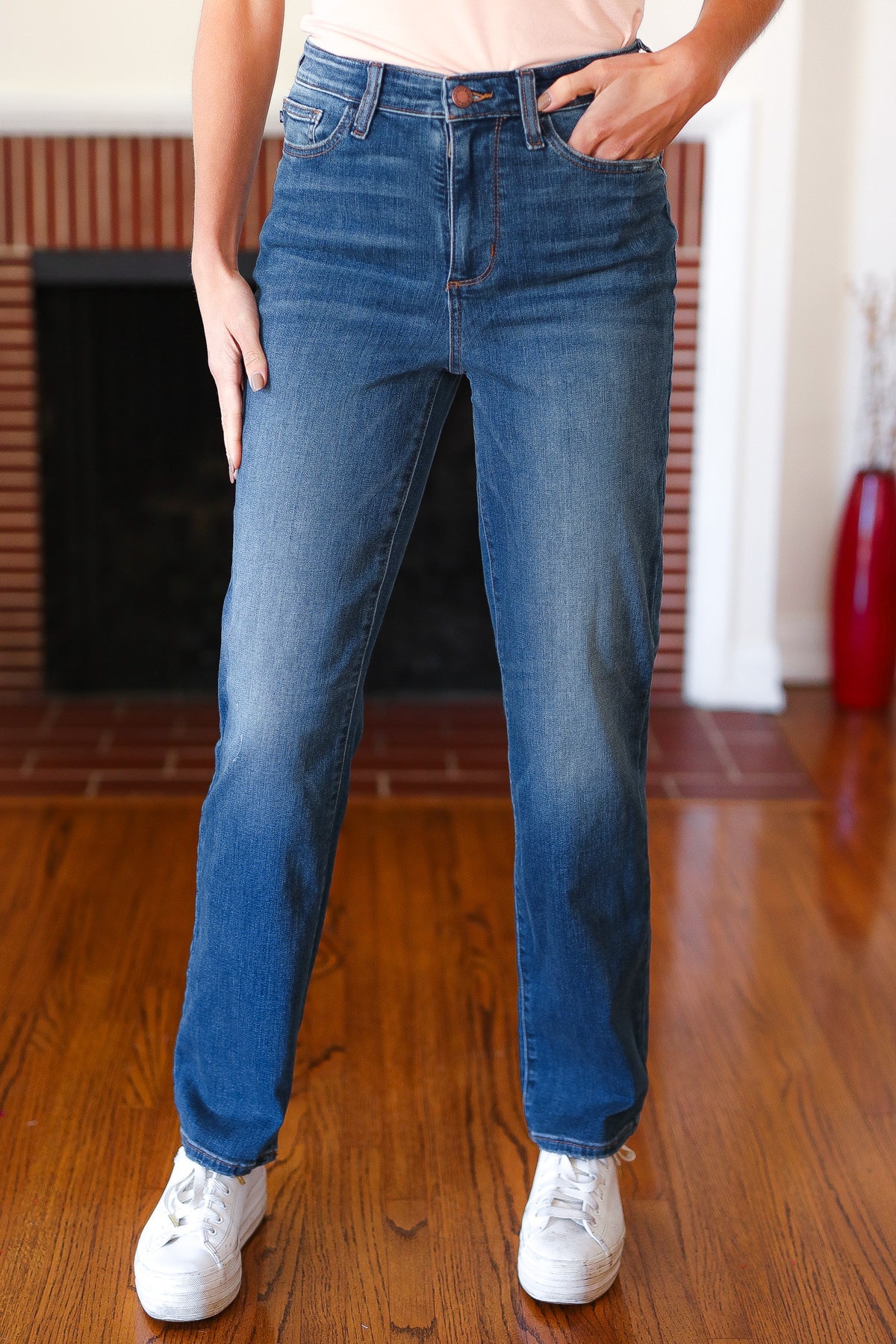 Judy Blue Dark Wash High Rise Straight Leg Jeans