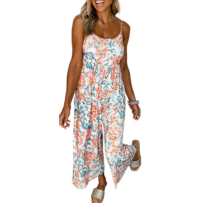 Floral Suspender Jumpsuit