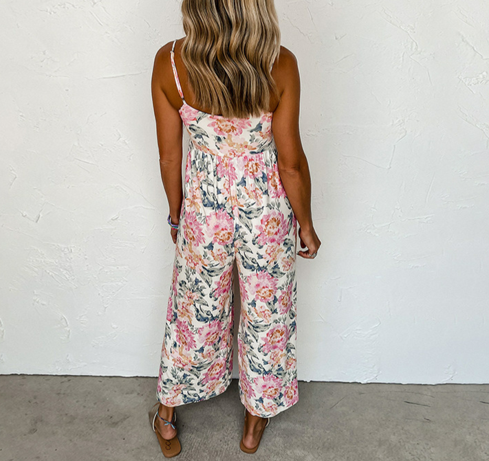 Floral Suspender Jumpsuit