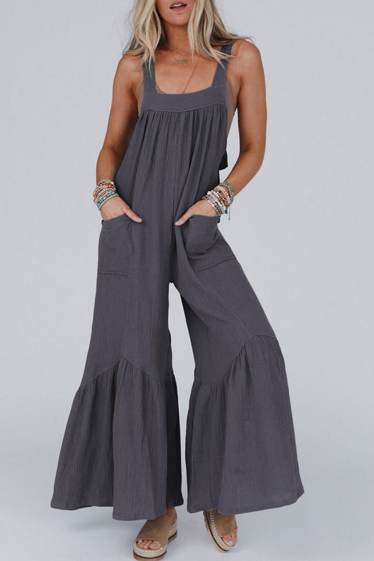 Wide Leg Ruffle Jumpsuit