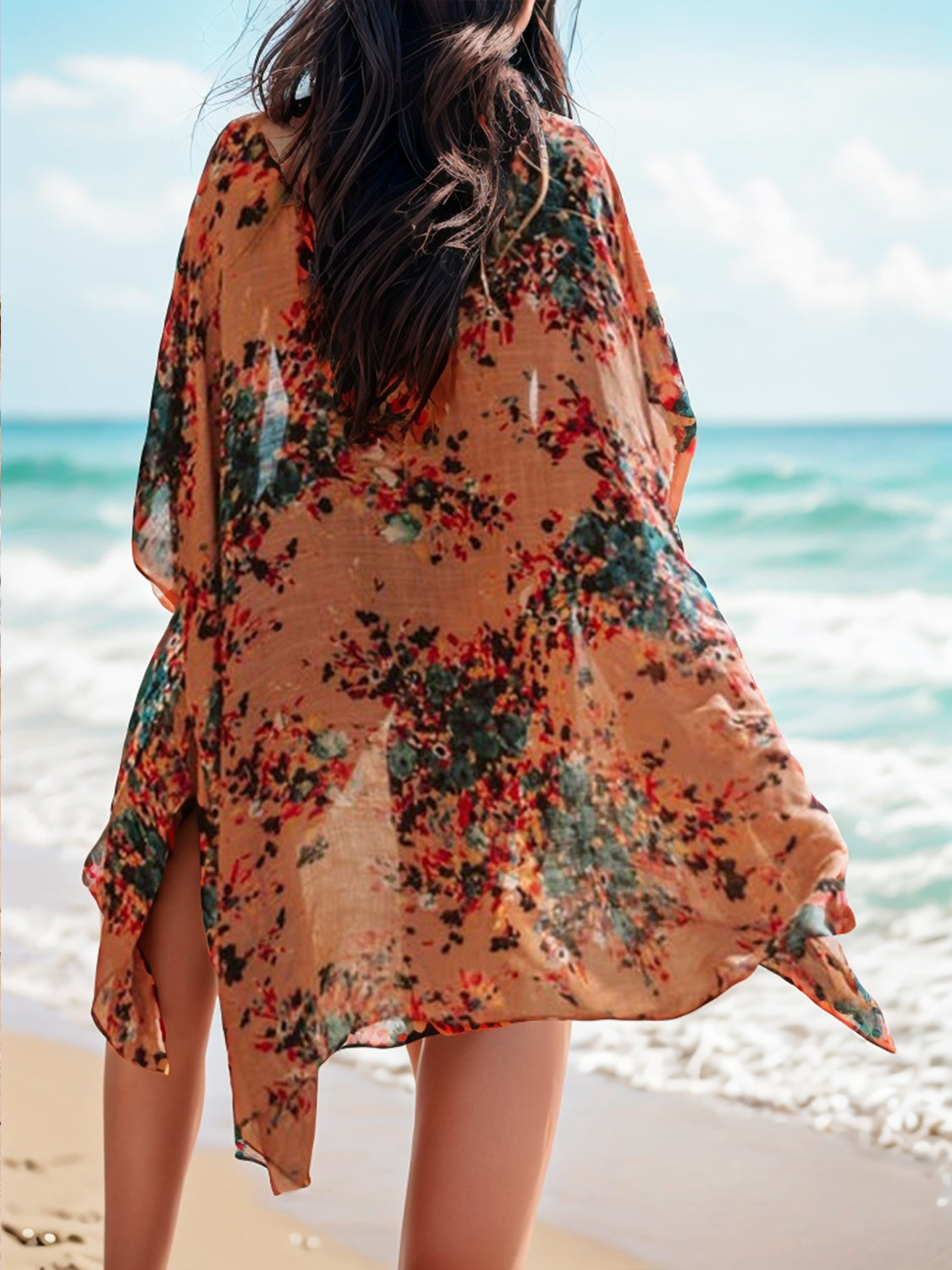 ☀️Printed Open Front Cover-Up