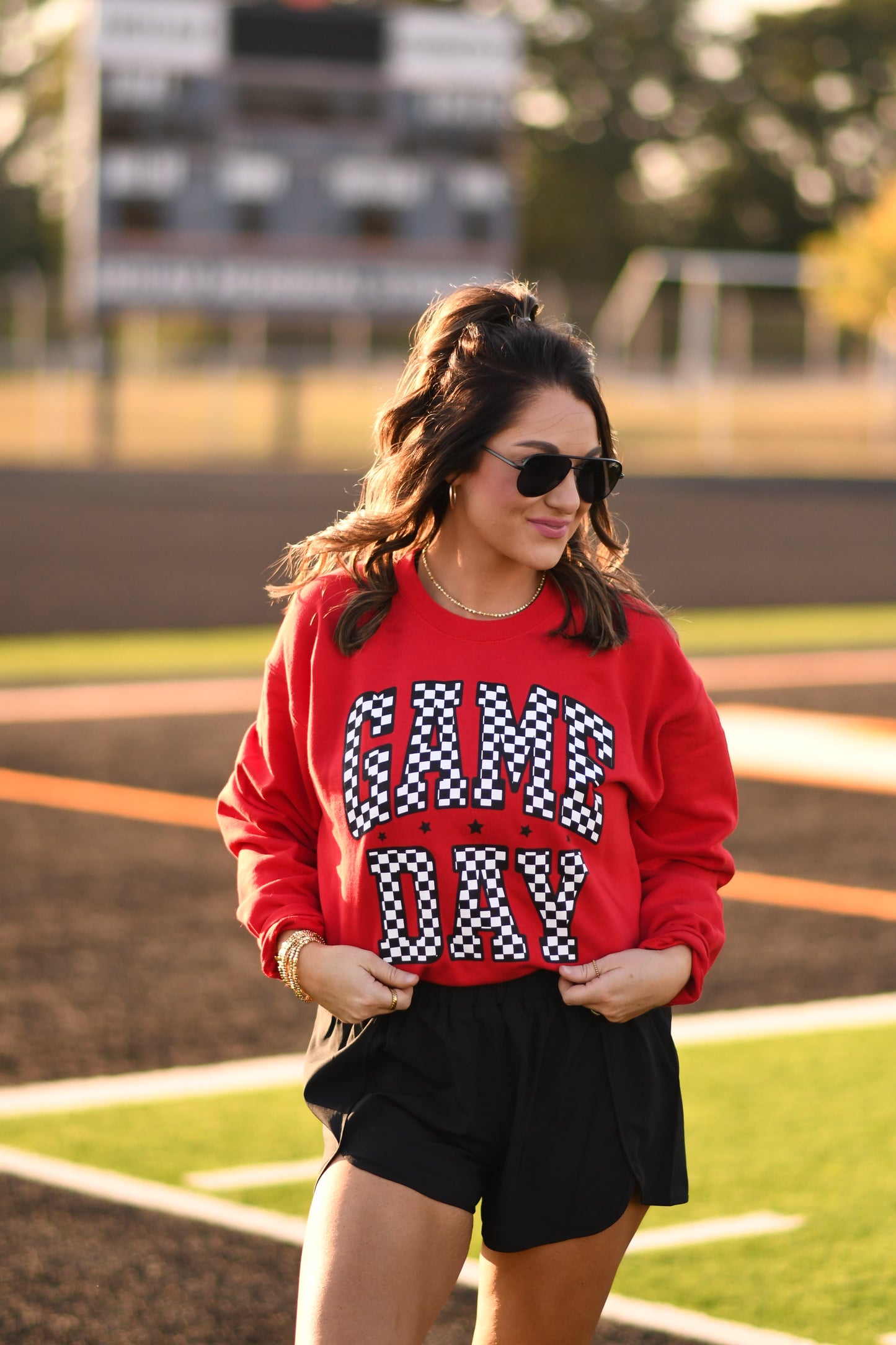 RTS Red Checkered Game Day Sweatshirt