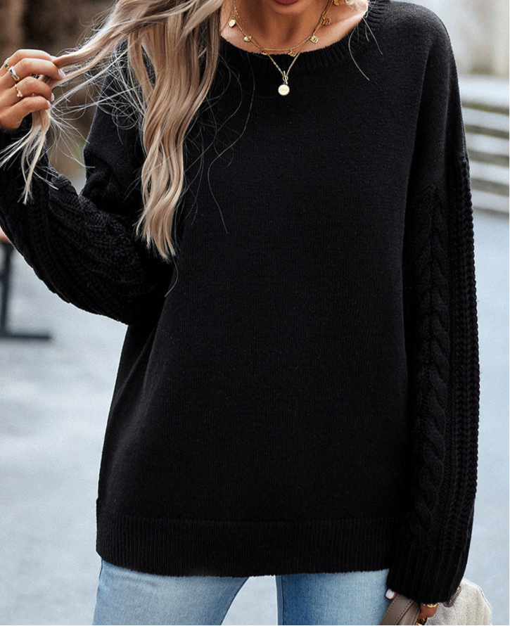 Crew Neck Textured Cozy Sweater