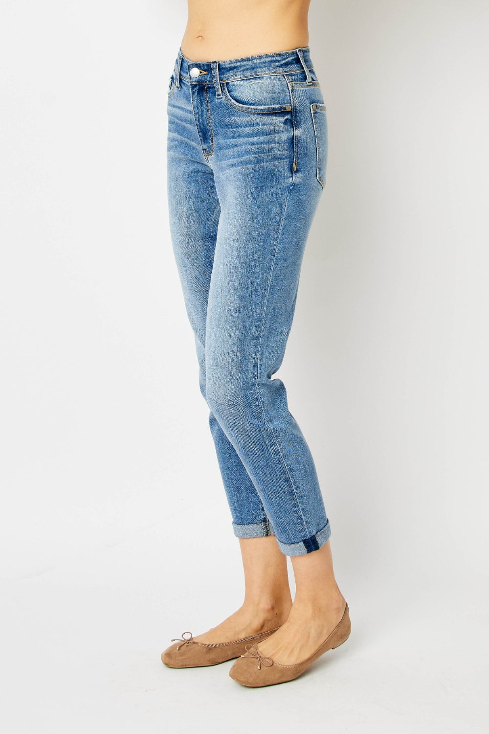 Judy Blue Size Cuffed Hem Slim Jeans