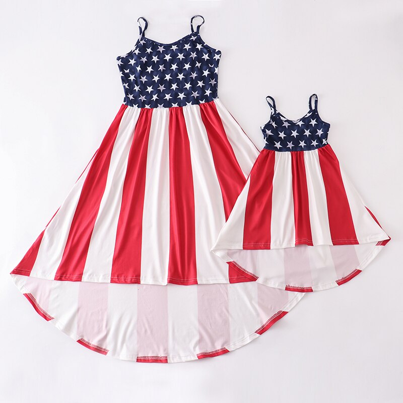 RTS: Mommy and me High Low Flag Dress