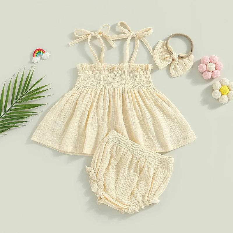 RTS: Dreamy Smocked 3-piece Set-