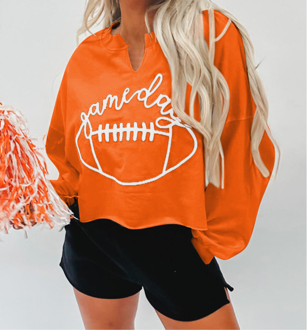 Game Day Lettering Rugby Sweatshirt