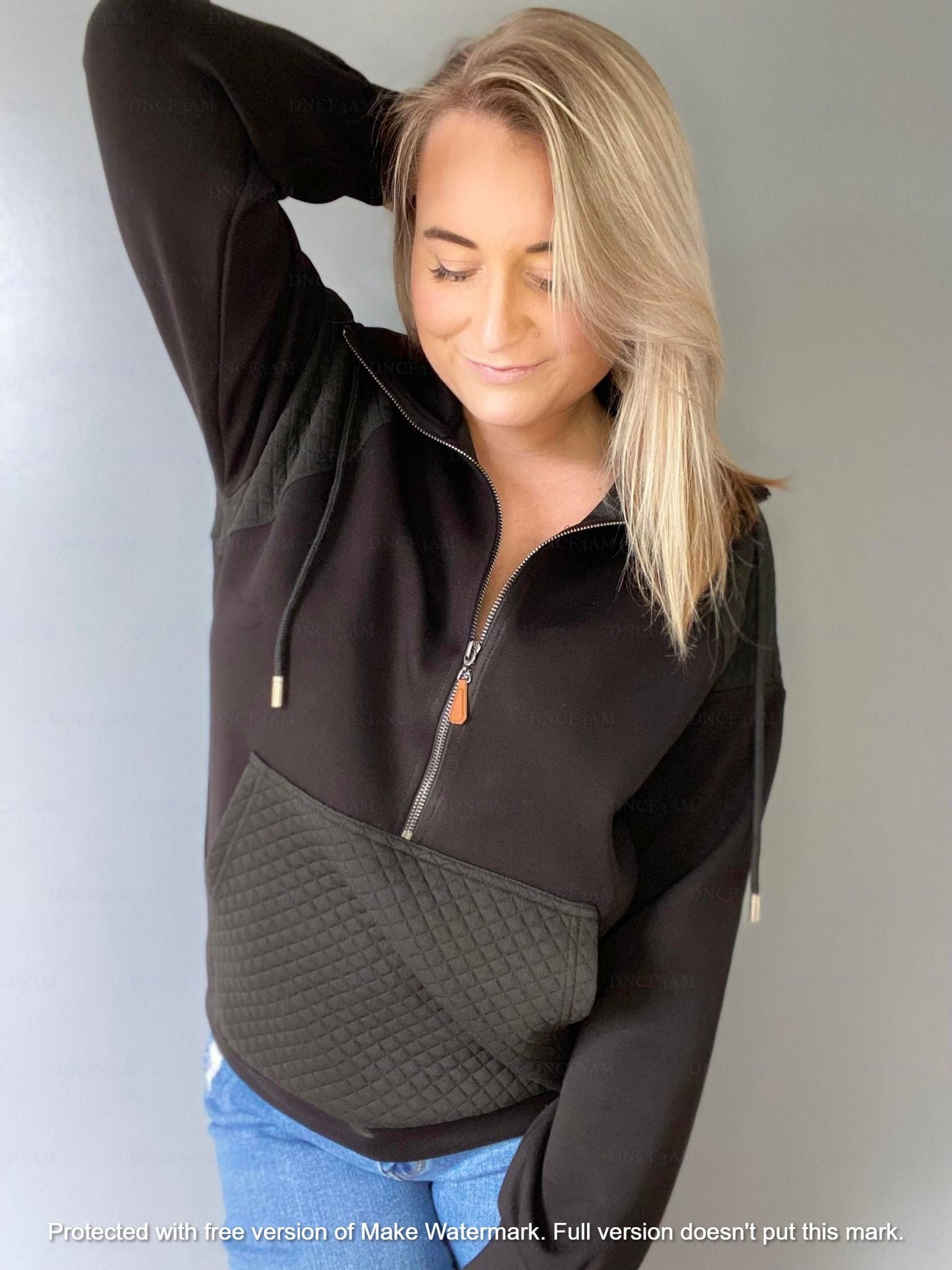 QUINN QUILTED HALF ZIP PULLOVERS