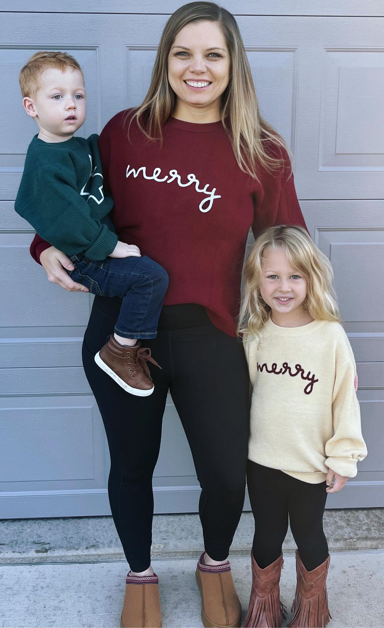 RTS: Rope Embroidered Merry Sweaters (adult and kids)