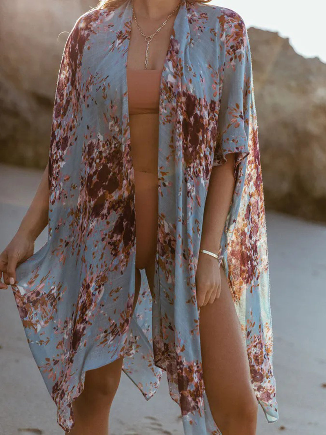 ☀️Printed Open Front Cover-Up