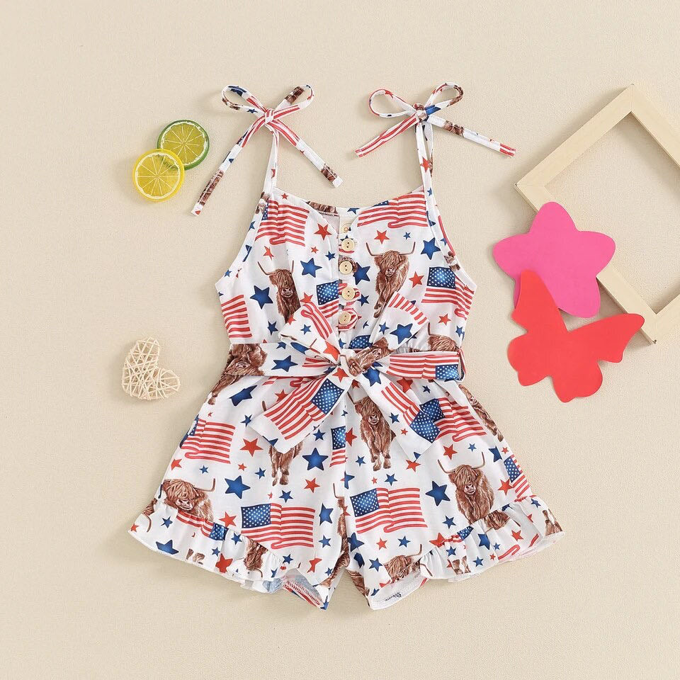 RTS: The Paige Patriotic Girl's Romper