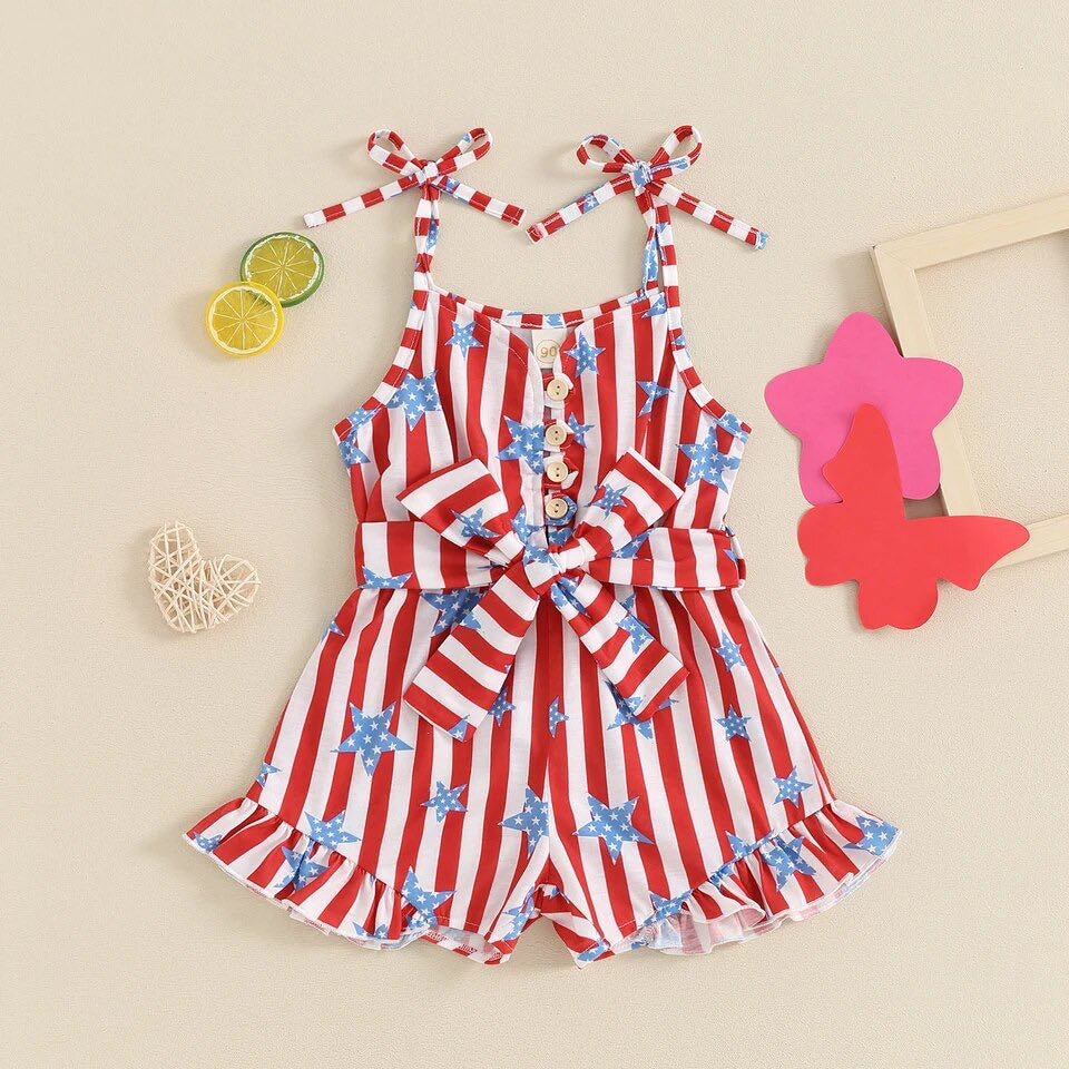 RTS: The Paige Patriotic Girl's Romper