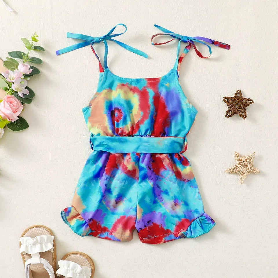 RTS: The Melanie Tie Dye Girl's Romper