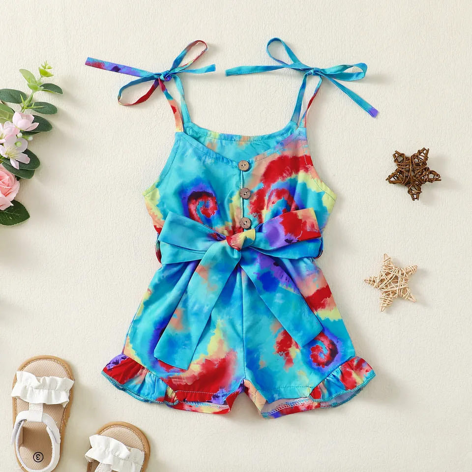 RTS: The Melanie Tie Dye Girl's Romper