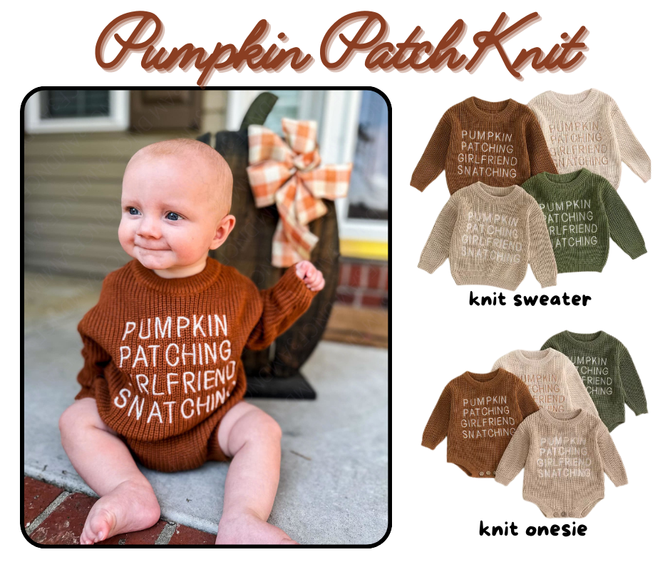 RTS: Pumpkin Patch Knit Onesie