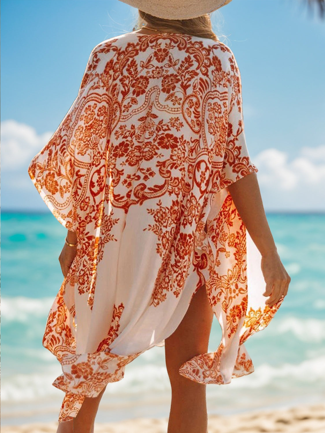 ☀️Printed Open Front Cover-Up