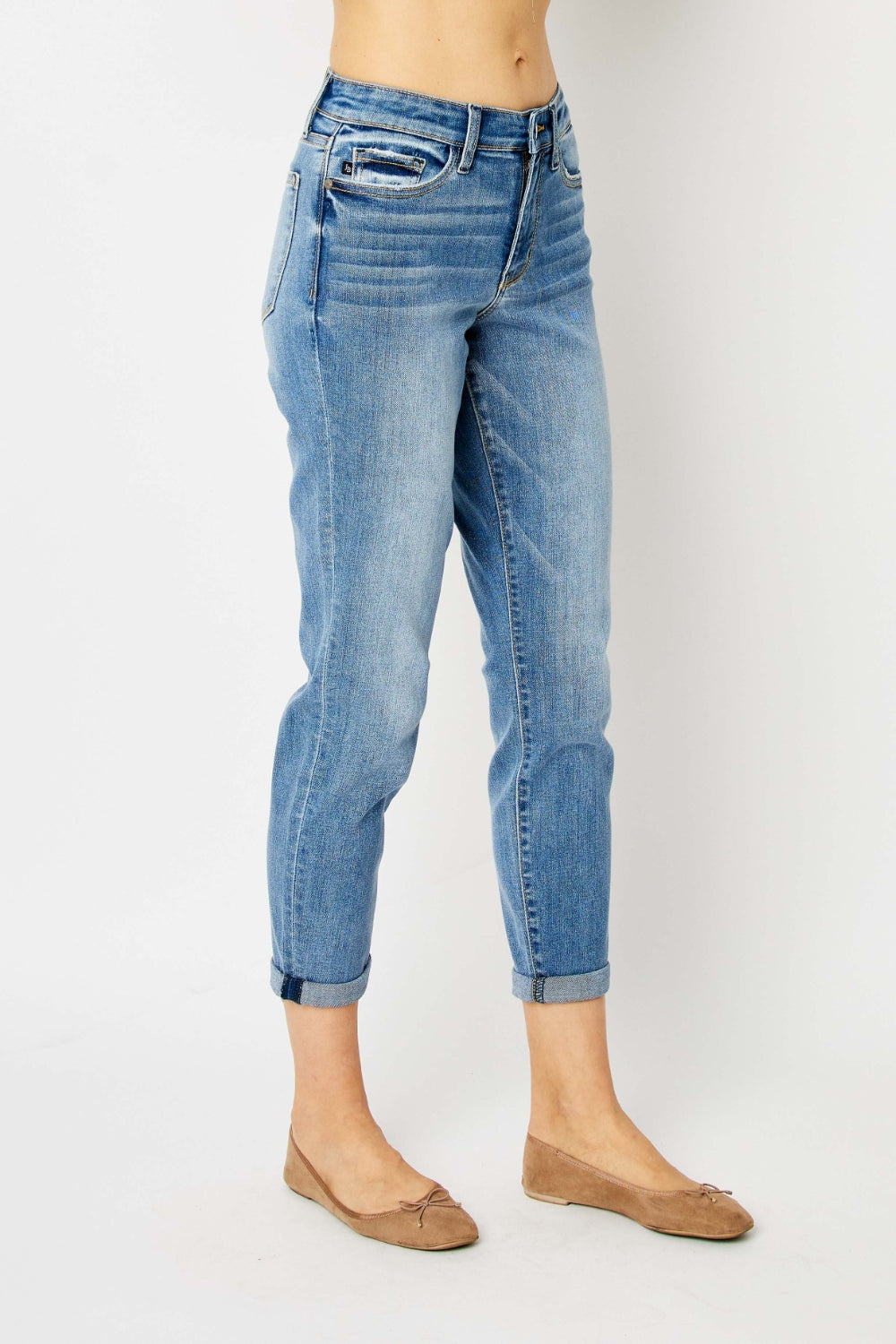 Judy Blue Size Cuffed Hem Slim Jeans