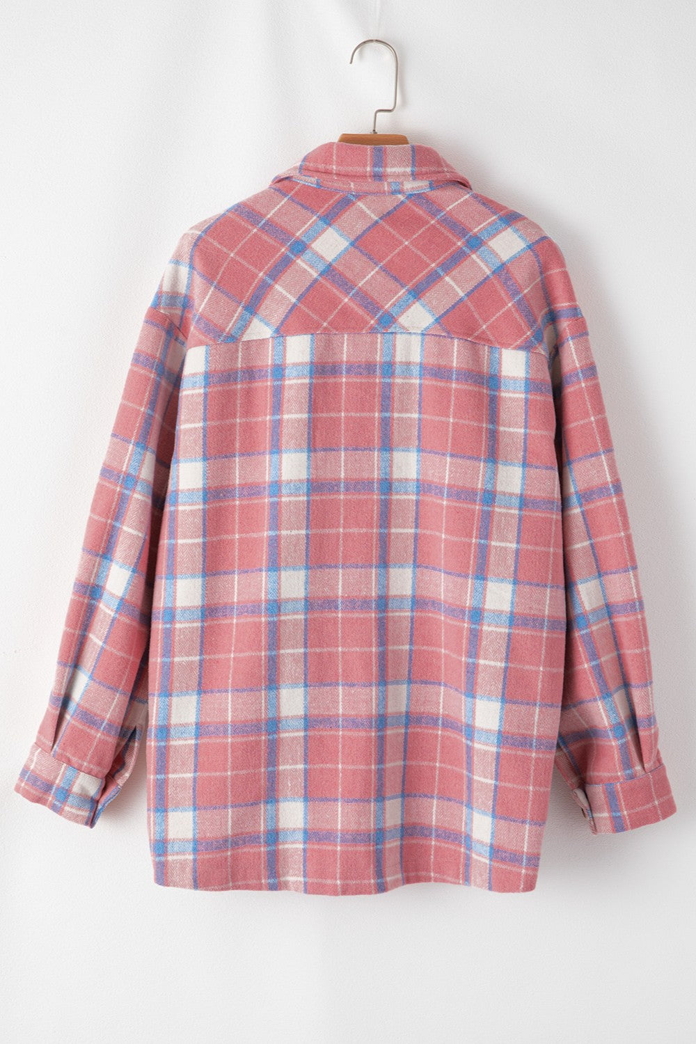 💗Plaid Button Up Long Sleeve Shacket