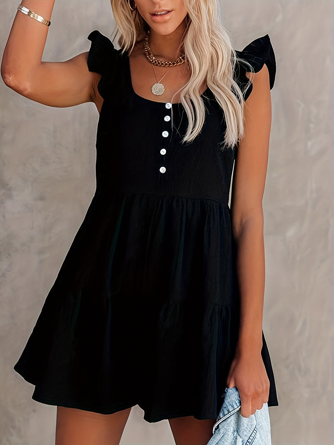 Ruffled Scoop Neck Sleeveless Romper