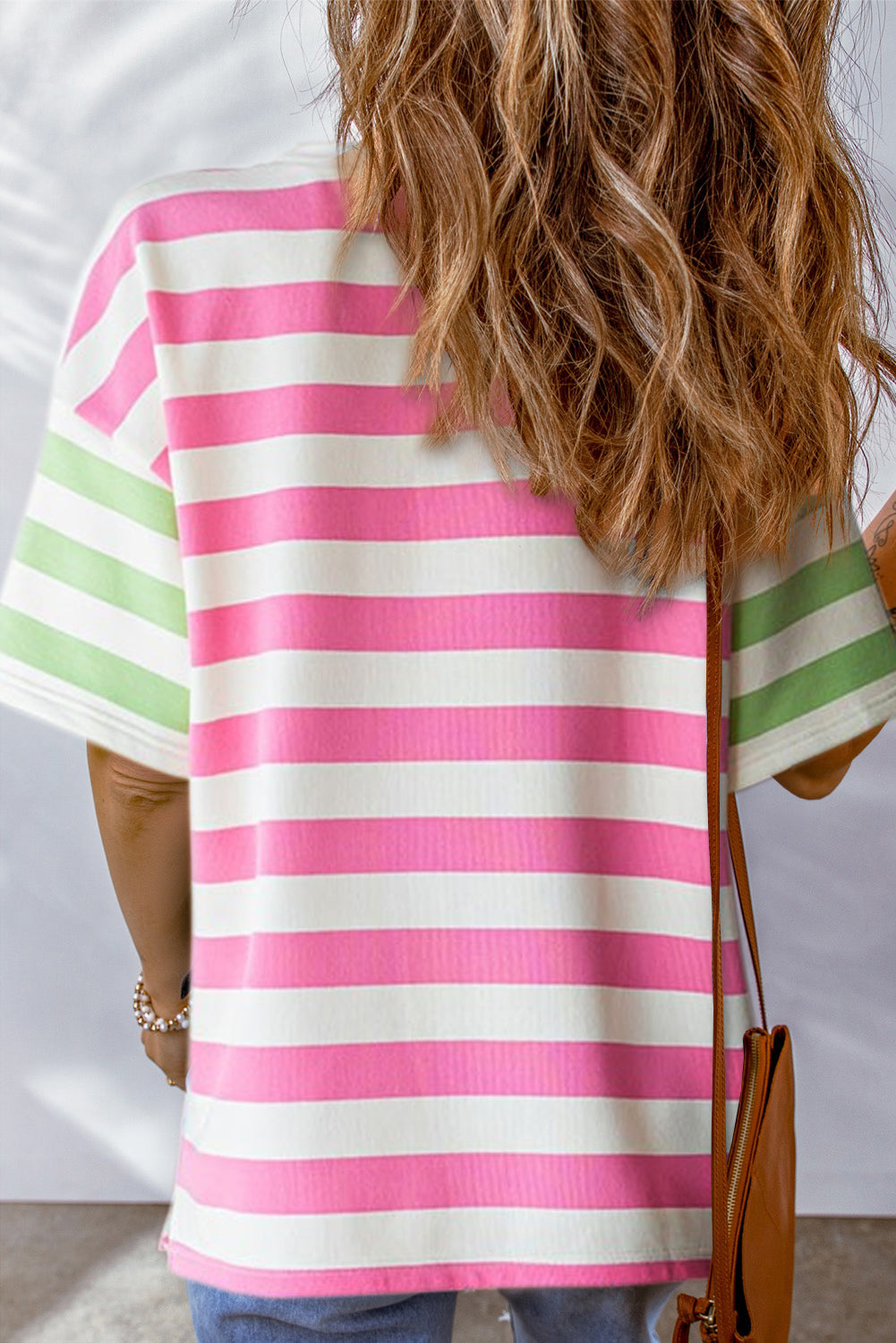 Stripe Contrast Patch Pocket T Shirt