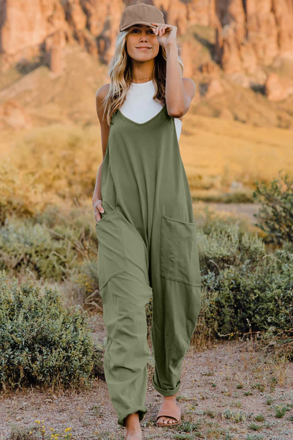 ☀️V-Neck Tank Jumpsuit with Pockets