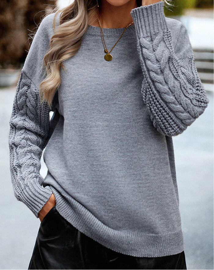 Crew Neck Textured Cozy Sweater