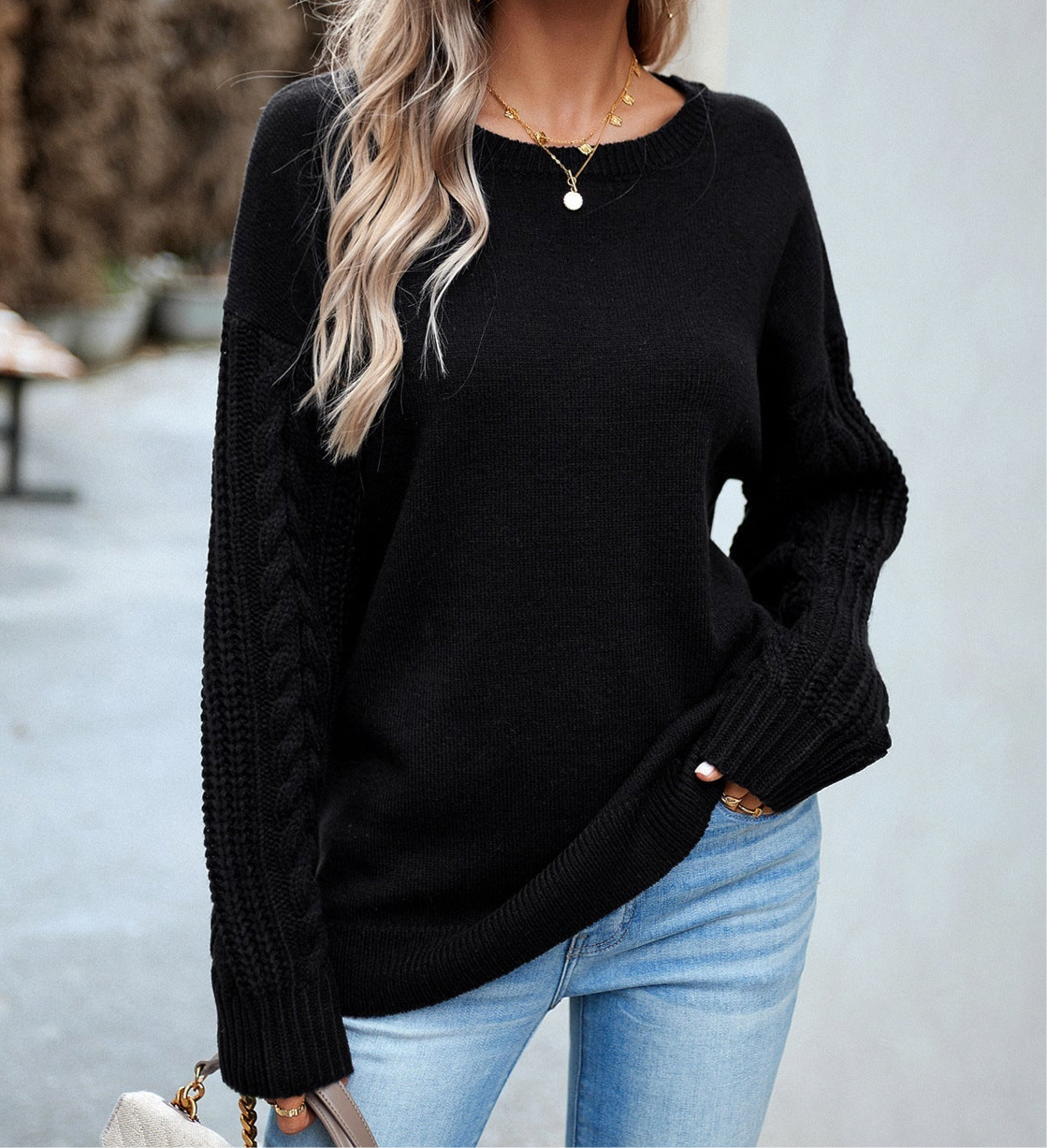 Crew Neck Textured Cozy Sweater