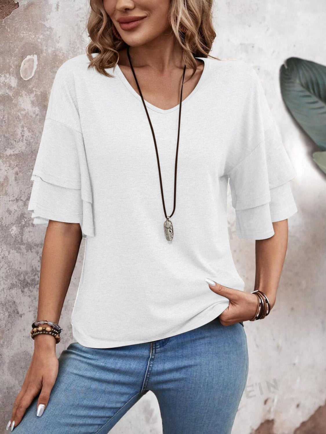 V-Neck Half Sleeve Tee