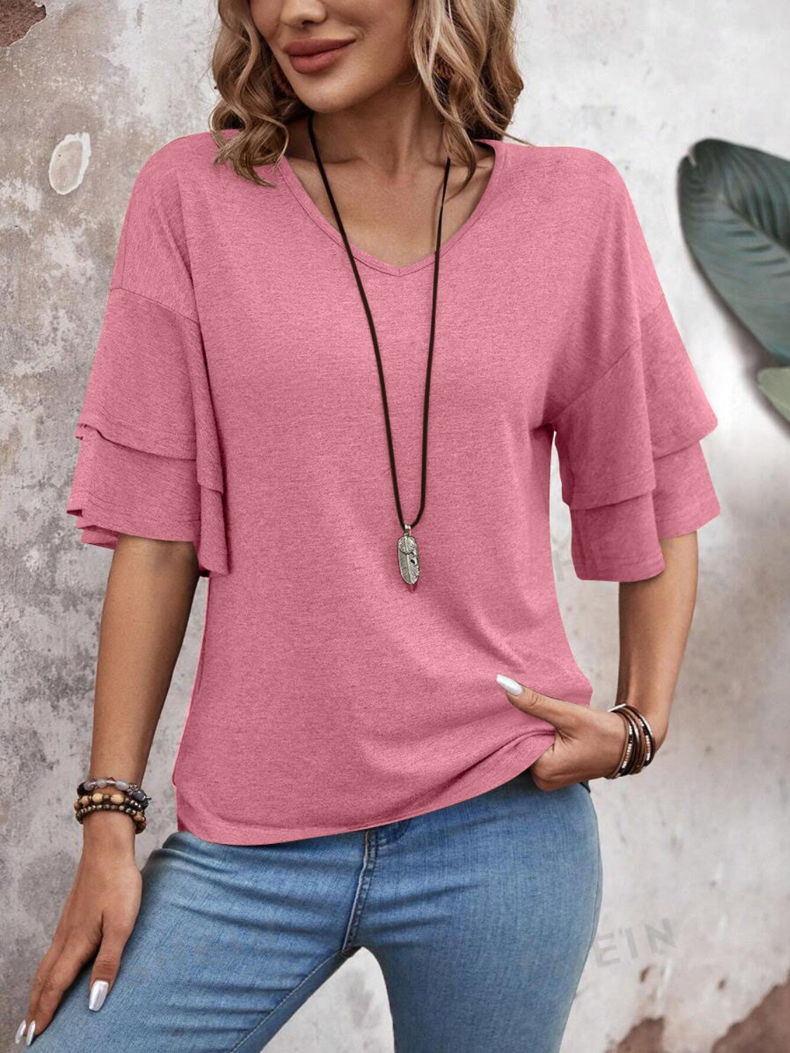 V-Neck Half Sleeve Tee