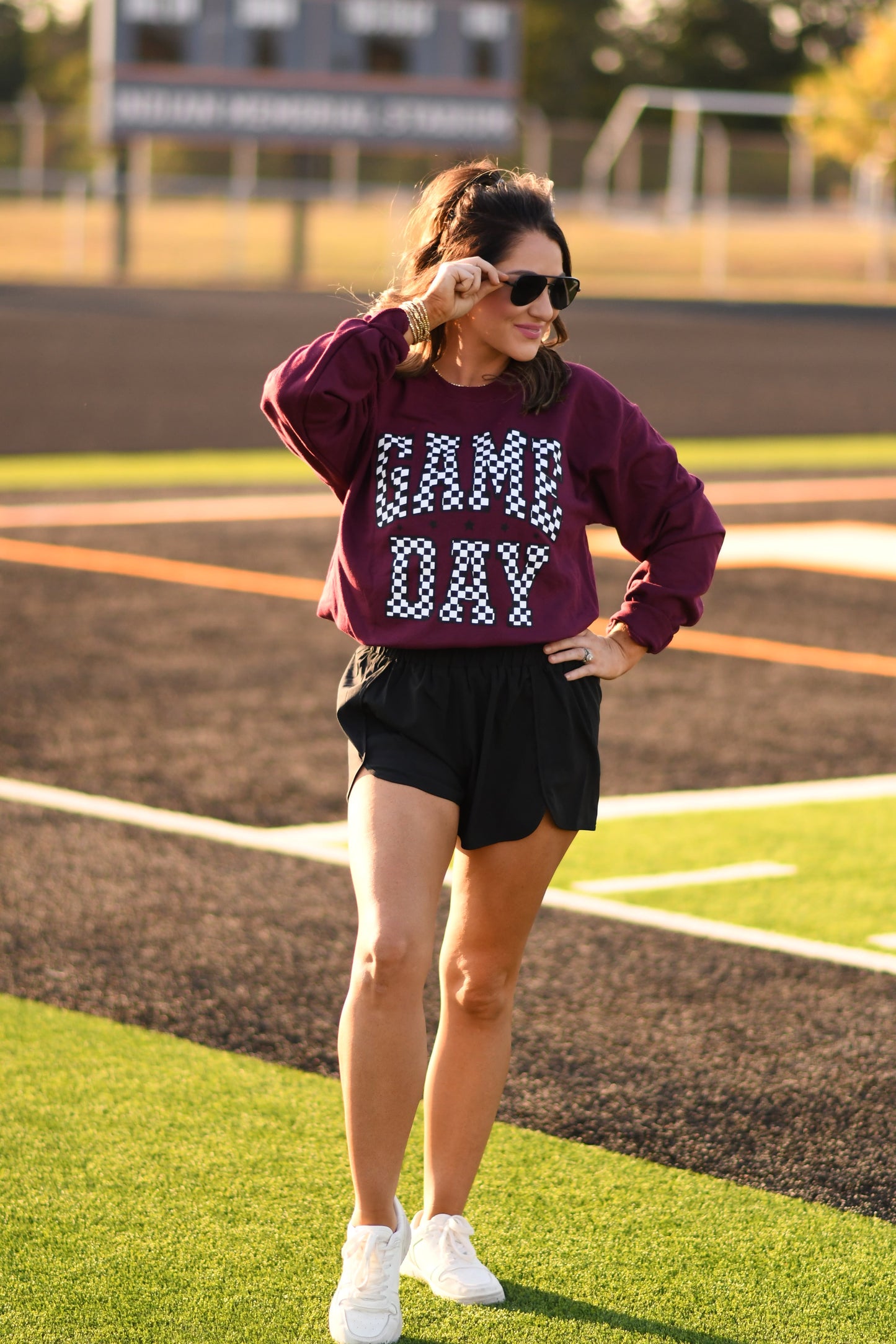 RTS Maroon Checkered Game Day Sweatshirt