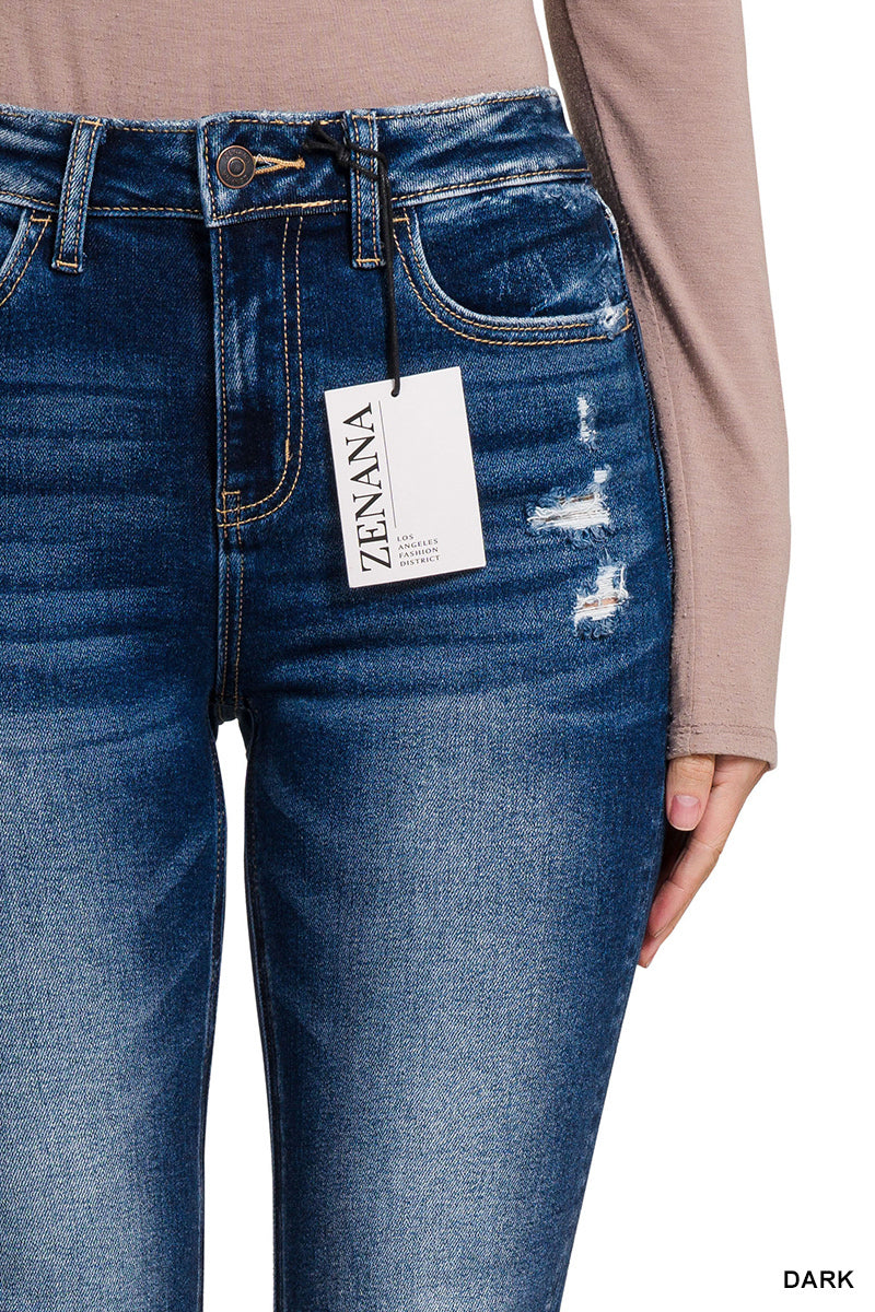 Feeling Empowered Denim Distressed Boot Cut Jeans