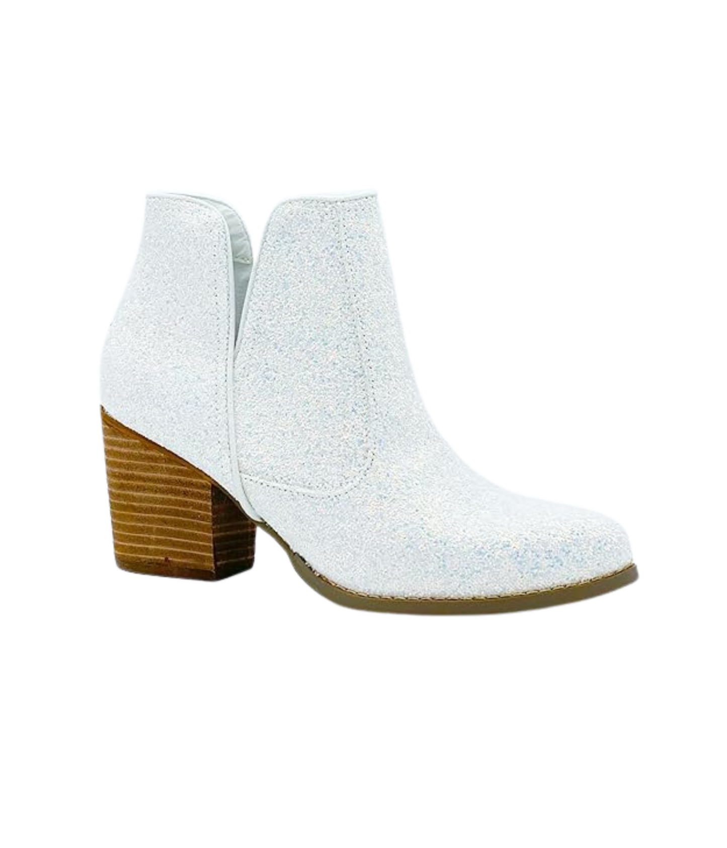 Fiera White Glitter Booties