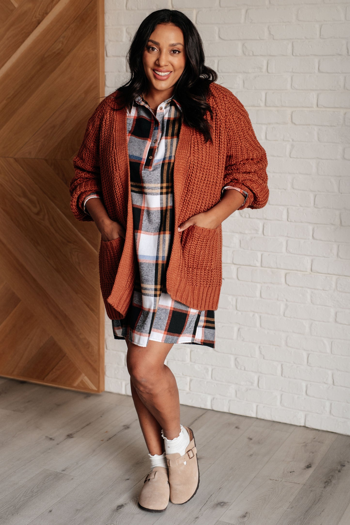 Make it Right Flannel Plaid Shirt Dress