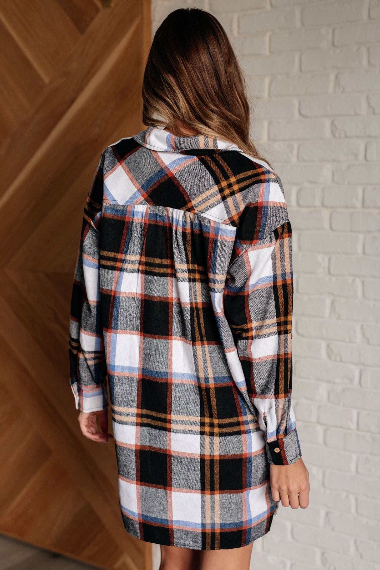 Make it Right Flannel Plaid Shirt Dress