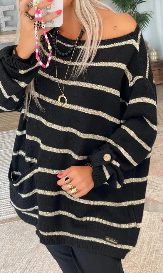 Striped Contrast Sweater