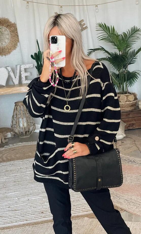 Striped Contrast Sweater