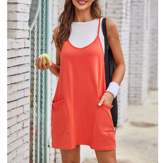 Scoop Neck Cami Dress and Shorts Set