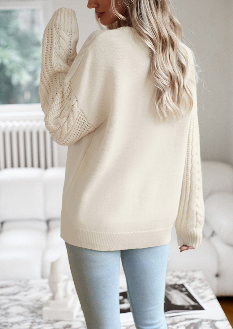 Crew Neck Textured Cozy Sweater