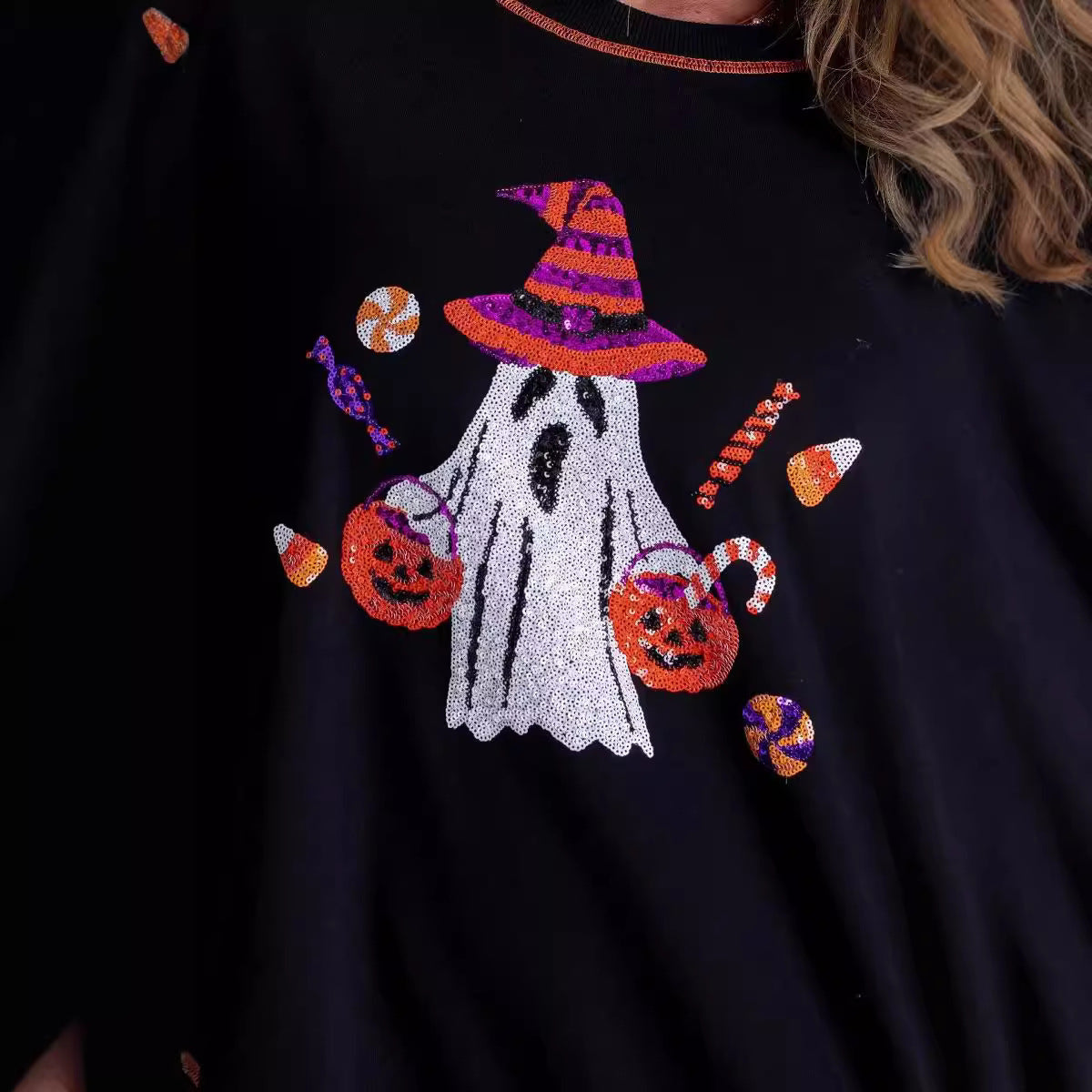 Halloween Sequin Ghost Top