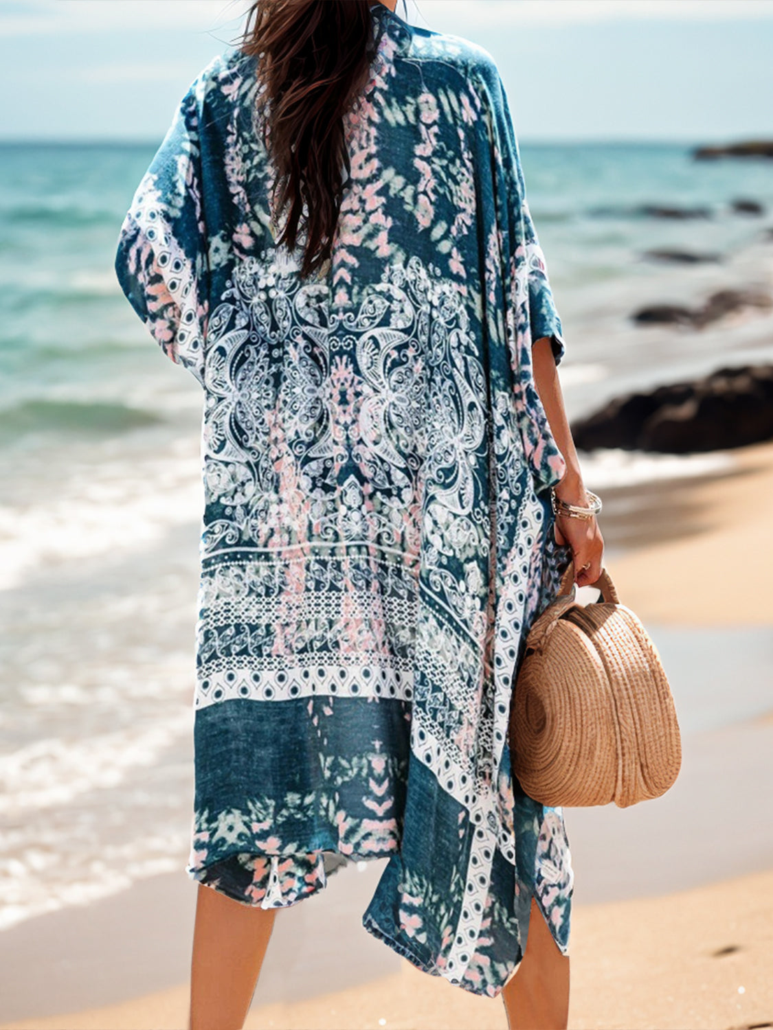 ☀️Printed Open Front Cover-Up