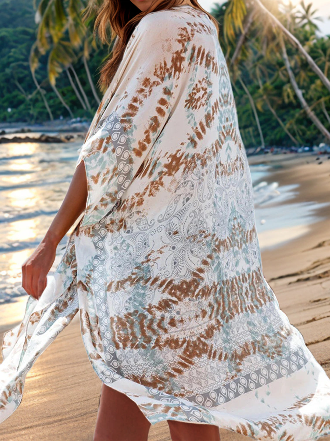 ☀️Printed Open Front Cover-Up