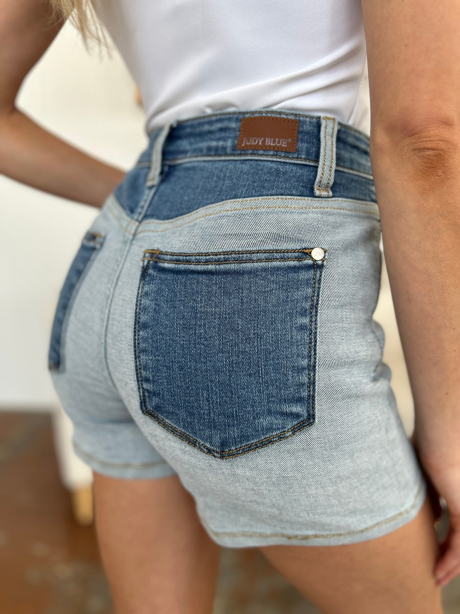 Judy Blue Color Block Denim Shorts