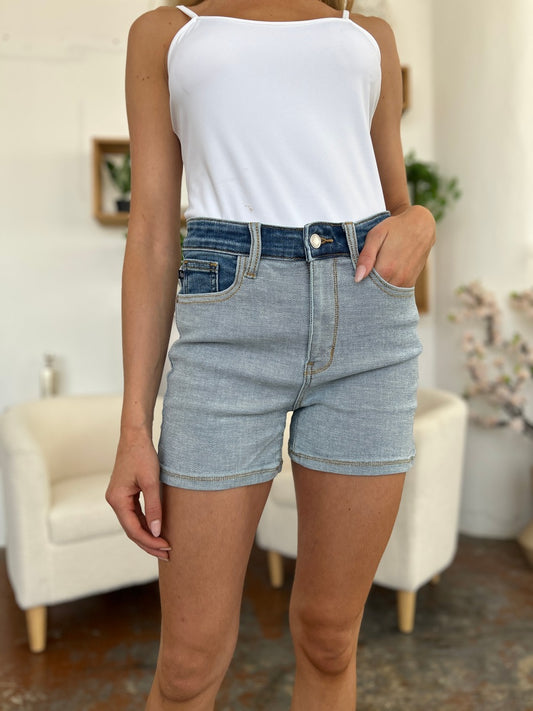 Judy Blue Color Block Denim Shorts