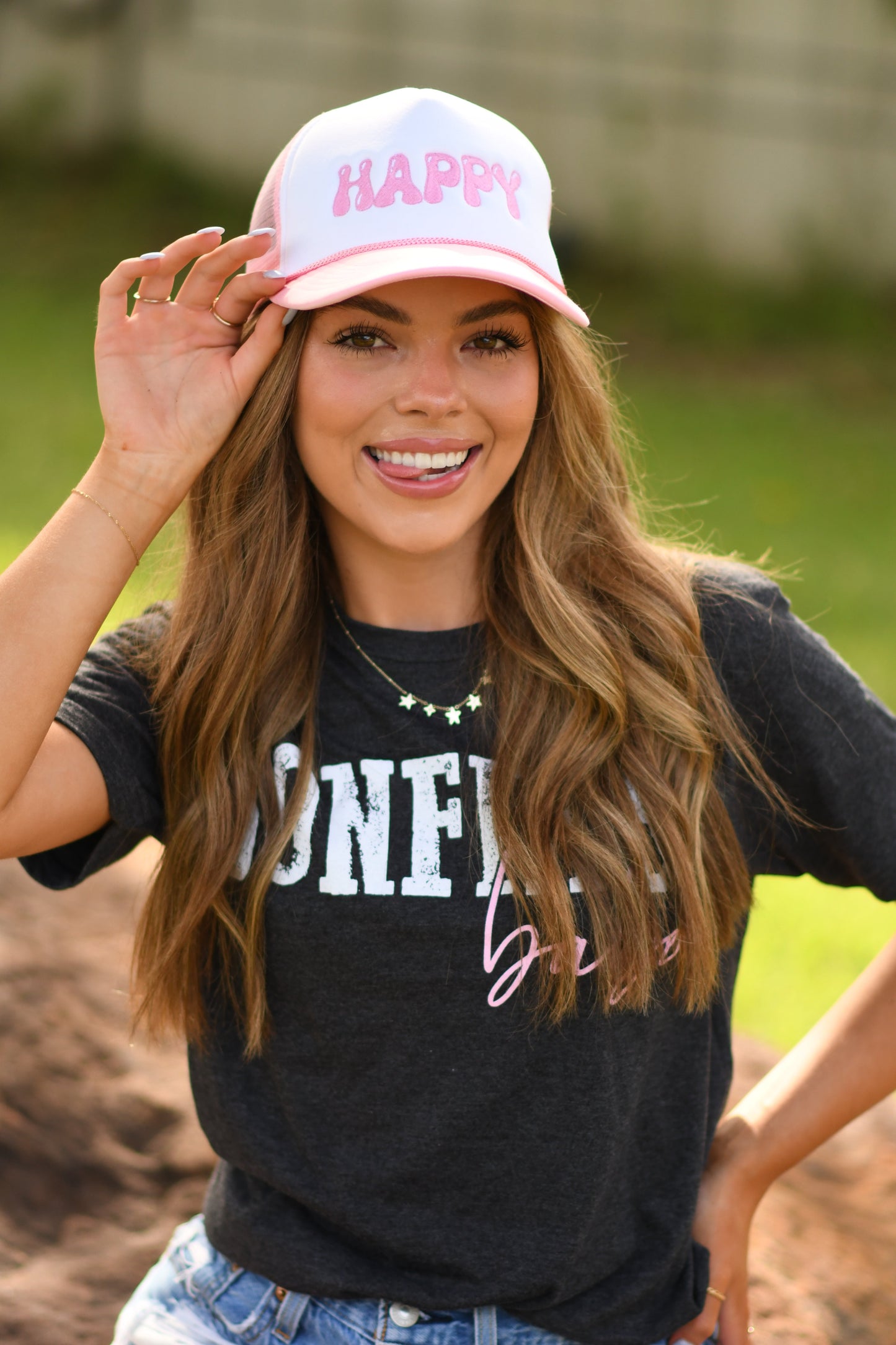 Happy Pink Trucker Hat