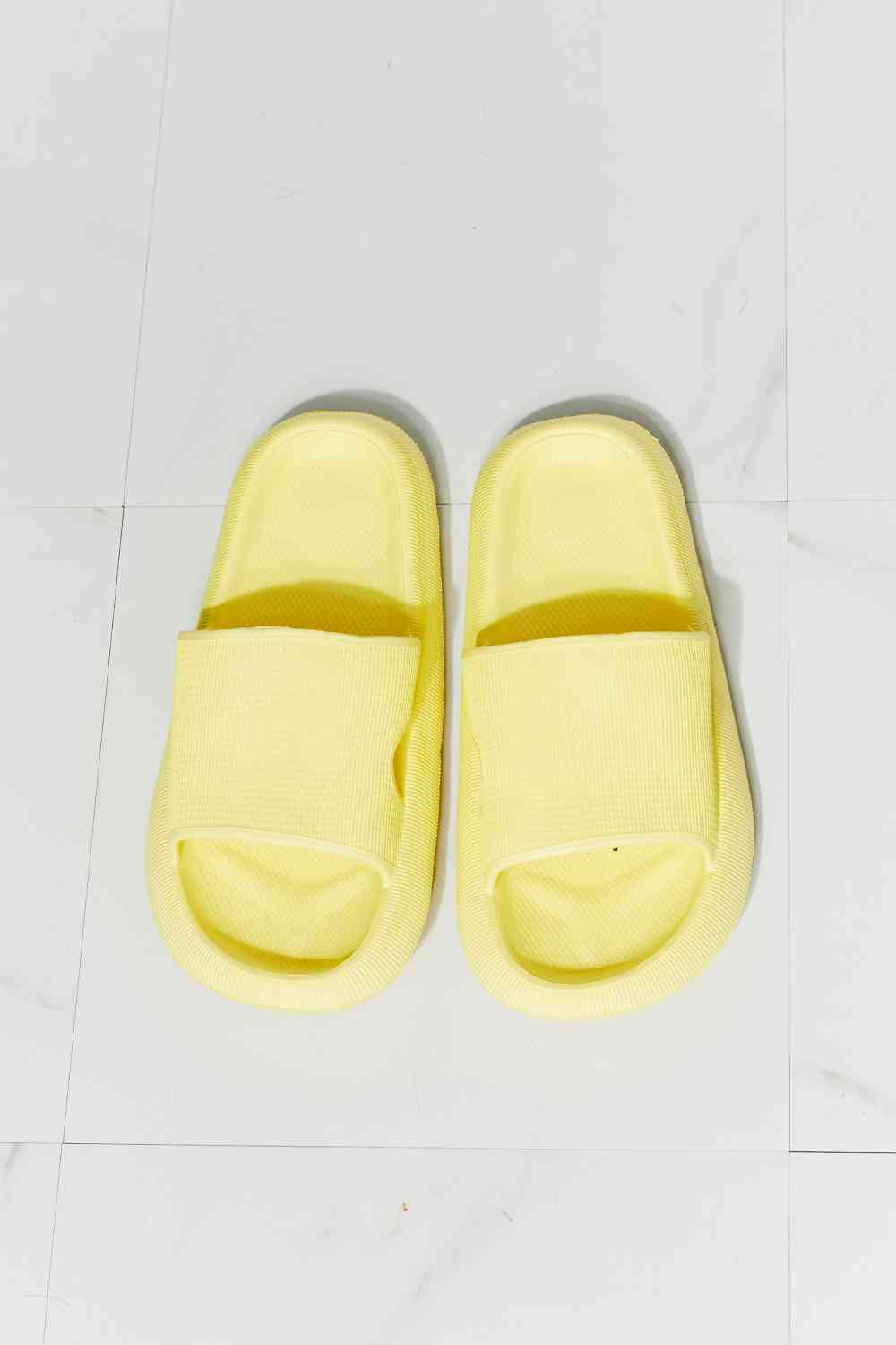 Open Toe Sandal Slide in Yellow