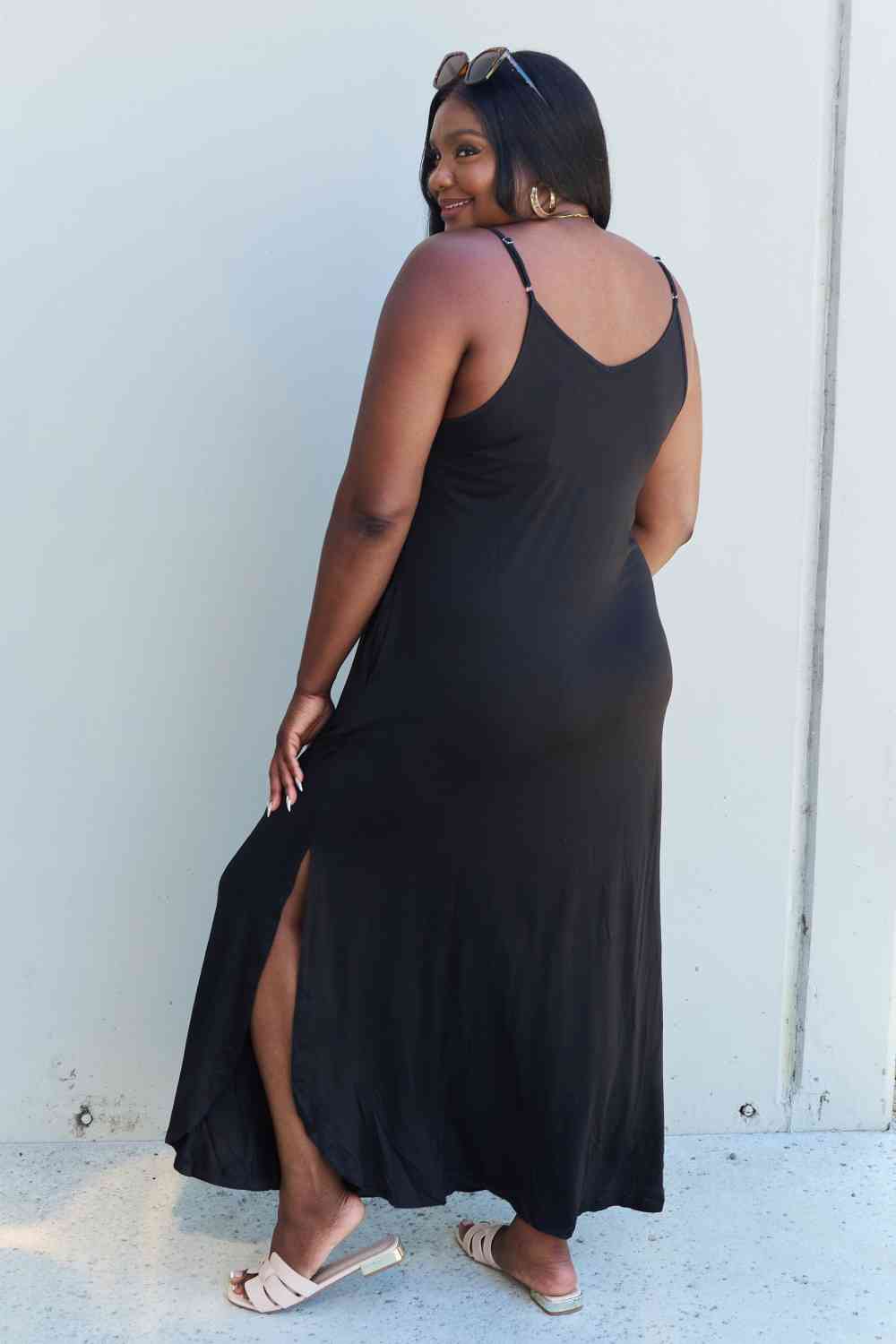 🖤Cami Side Slit Maxi Dress in Black