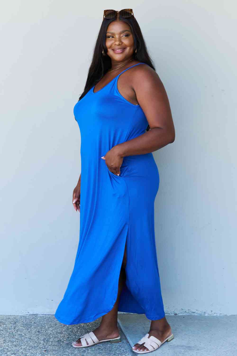 💙Cami Side Slit Maxi Dress in Royal Blue