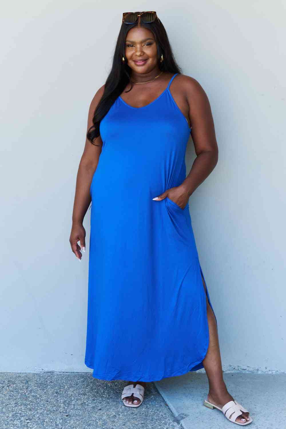 💙Cami Side Slit Maxi Dress in Royal Blue